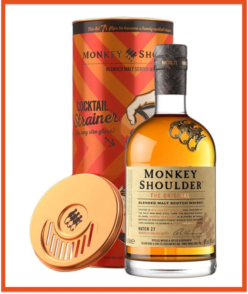 Monkey Shoulder Limited-Edition Metal Cocktail Strainer Tin