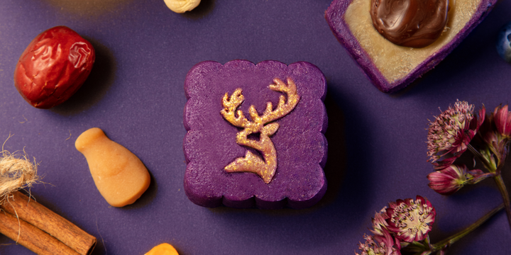 Hokkaido Milk, Orange Sacs & Glenfiddich 15 Year Old praline encased in Acai snow skin