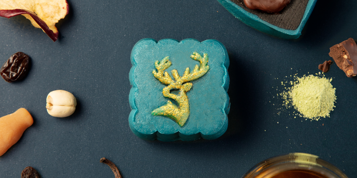 Dark Chocolate with Glenfiddich 18 Year Old praline encased in matcha snow skin
